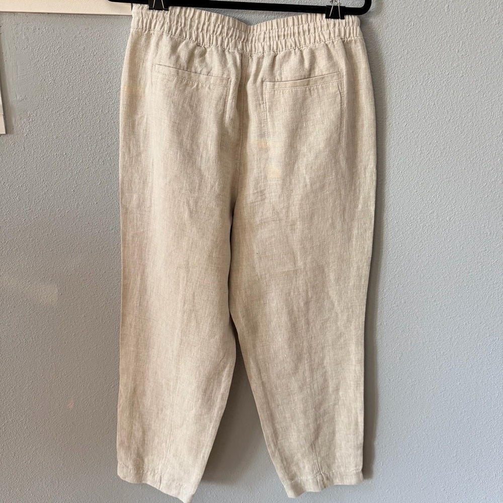 Women’s Athleta 100% Linen High-Rise Waistband Zipper Pockets Sz Medium - Picture 6 of 13